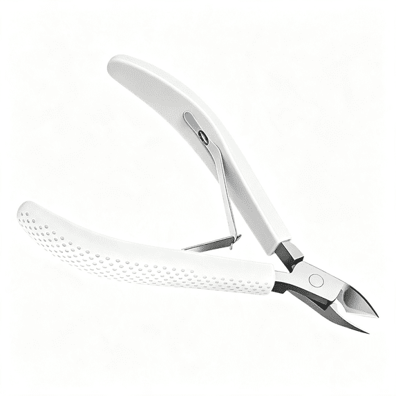 EXLEAF Fine Edge Cuticle Trimmer & Nippers Silicone Handle-White 1Pc ...
