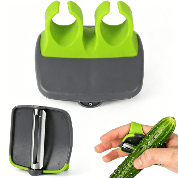 EXLEAF Finger Peeler for Vegetables,Ergonomic Dual-Finger Grip Palm Peeler with Sharp Stainless Steel Blade Portable Hand Held Fruit Veggie Peeling Handheld Tool for Potato Carrot Cucumber