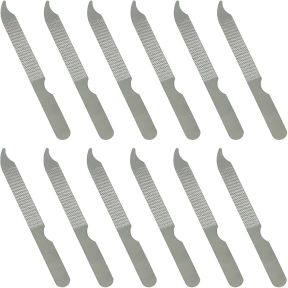 EXLEAF Fingernail Files,Metal Nail Files for Natural Nails,4 Stainless Steel Thin Durable Nail File Bulk Filer with Curved Sharp Pointed Tip Double Sided Manicure Pedicure Toenails Tools