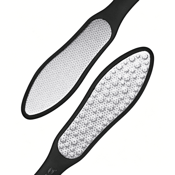EXLEAF Foot File(1 Pcs),Double Sided Foot Scraper Callus Remover,Foot Rasp for Cracked Heel and Foot Corn Removal,Stainless Steel Pedicure File W/Cloth Storage Bag