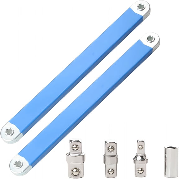EXLEAF Gear Driven Extension Wrench,Impact Ready Offset Extension Wrench,Tight Reach Extension Wrench Set,With 1/2",1/4" And 3/8" Square Drive Adapters,For Tight Spaces,Cramped Areas(1)