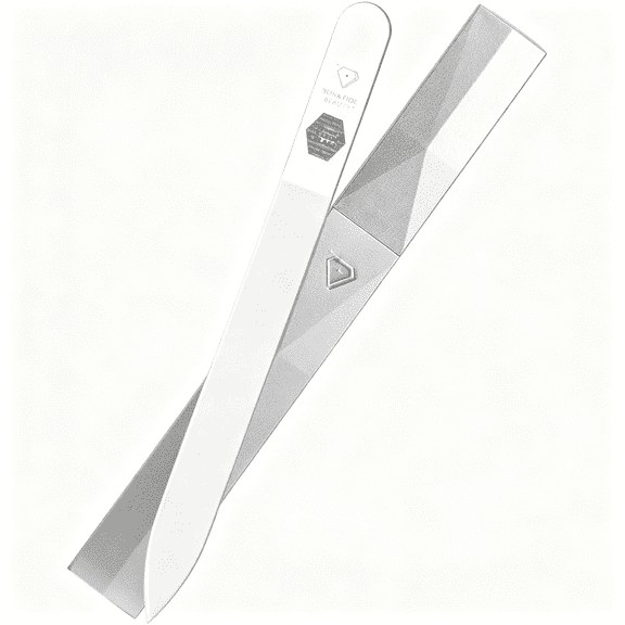 EXLEAF Glass Nail Files for Natural Nails (Clear),1Pc Crystal Nail Filer,Nano Glass File with Case Handcrafted