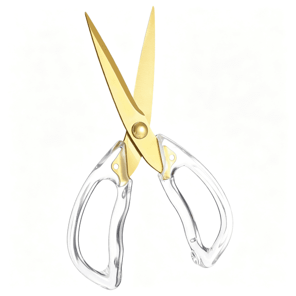 EXLEAF Gold Kitchen Scissors with Acrylic Handle,Durable Steel Kitchen Shears,Sharp Food Scissors for Meat Vegetables Herbs,Multipurpose Cooking Tool