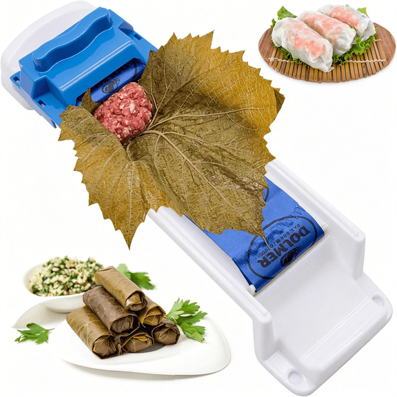 EXLEAF Grape Leaves Roller Machine,Vegetable Meat Rolling Tool,Kitchen Diy Dolma Sarma Sushi Maker for Beginners