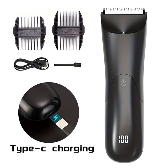 EXLEAF Groin Hair Trimmer for Men'S Electric Ball Trimmer Wet/Dry Body Shaver,Dual-Head Pubic Electric Razor