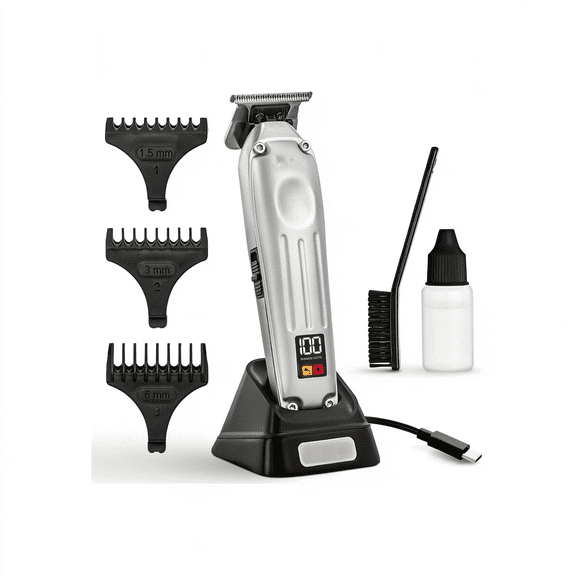 EXLEAF Hair Trimmer for Men Zero Gap Cordless Beard Trimmer, T Blade Liner Brushless Motor Ceramic/Dlc Fades