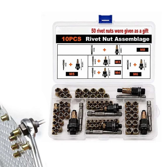 EXLEAF Head Rivet Nut Tool, Rivet Nut Tool Kit for Automotive Repair ...