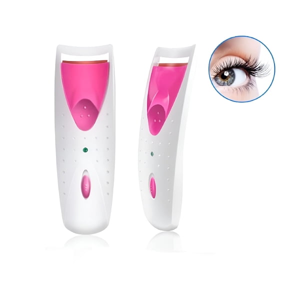 EXLEAF Heated Eyelash Curler with Thermal Silicone Pad - Double Layer Electric Lash Curler, Fast 15 Second Heat Up, Battery Powered Portable Eyelash Curling Tool for Long Lasting Natural Curl, White