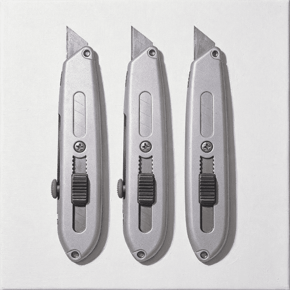 EXLEAF Heavy Duty Box Cutter Retractable Blade Metal Utility Knife (Pack of 3) Retractable Blade Heavy Duty Box Cutter