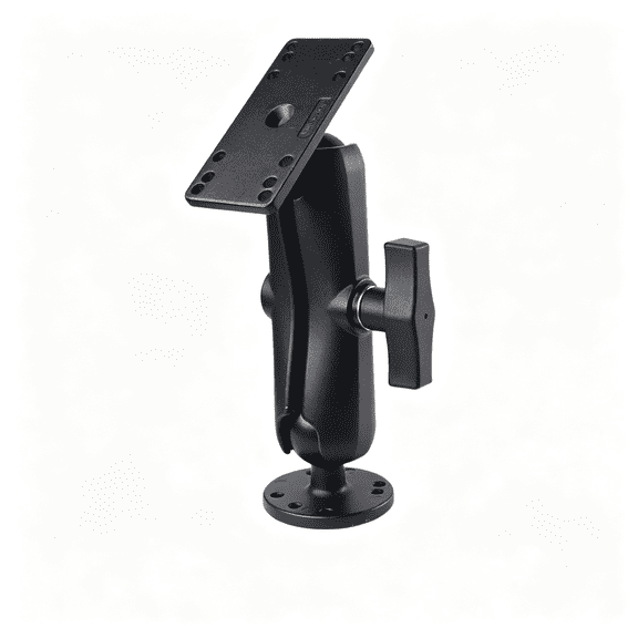 EXLEAF Heavy-Duty Fish Finder Mount for 7 | Medium Arm Drill-Down Mount with Rectangular Plate for Marine Electronics and Sonar Displays, Secure Fish Finder Mount