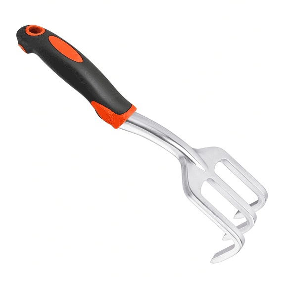 EXLEAF Heavy Duty Hand Rake Garden Tool,Small Garden Rake Cultivator with Ergonomic Handle,Hand Rake for Weeding Loosening Soil,Gardening Claw Tool for Raised Beds&Potted Plants