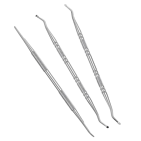 EXLEAF Ingrown Toenail Tools. 3Pcs Nail Cleaner Tool Double Sided Ingrown Toenail File and Lifter,Professional Metal Nail File for Toenails Care for Home Salon Foot Care