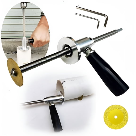 EXLEAF Inside PVC Pipe Cutter Fit for Impact Drivers and Drills,PVC Pipe Inside Cutter,Water and Electricity Installation Tool PVC Pipe Cutter,with Diamond Grit Cutting Wheel and Handle