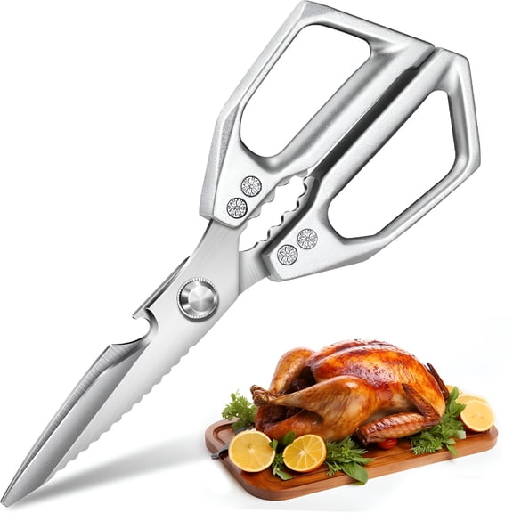 EXLEAF Kitchen Scissors for Food-Poultry Shears,All Purpose Heavy Duty for Chicken Wing/Bone,Meat,Quail,Vegetables,Stainless Steel Cooking Aid Scissors,Dishwasher Safe