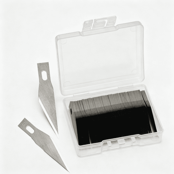 EXLEAF Knife Blades,# 11 Blades,Classic Fine Point,Pack of 100-Sharp,Durable,For Cutting and Trimming Plastic Razor Blades