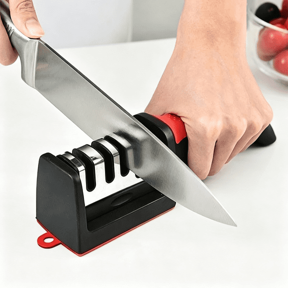 EXLEAF Knife Sharpener 4 Stages Professional Kitchen Sharpening Stone Grinder Knives Whetstone Tungsten Diamond Ceramic Sharpener Tool Garden Tool Sharpener