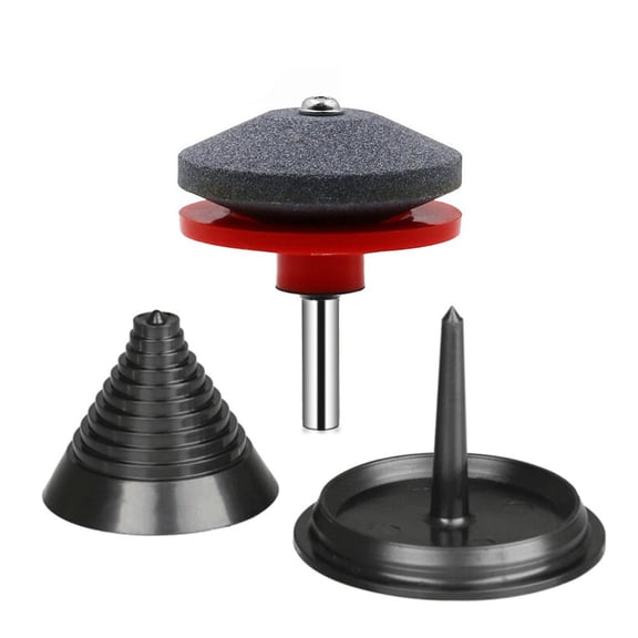 EXLEAF Lawn Mower Blade Sharpener for Drill and Lawn Mower Blade Balancer Set,Universal Rotary Lawn Mower Sharpener Blade Whetstone for Power Drill Hand Drill
