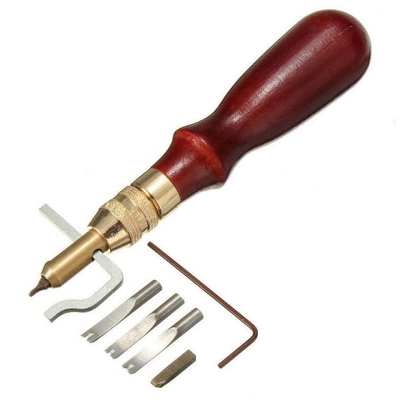 EXLEAF Leather Stitching Tool Multi-Functional Leather Working Tools Leather Grooving Tool
