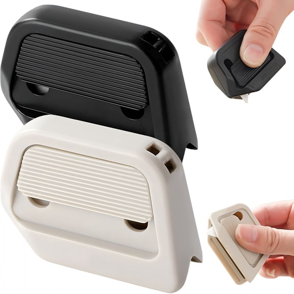 EXLEAF Magnetic Retractable Box Cutter,Auto-Retract Utility Knives with Ceramic Blades Right Angle Groove,Portable Package Opener for Cardboard (White+Black)