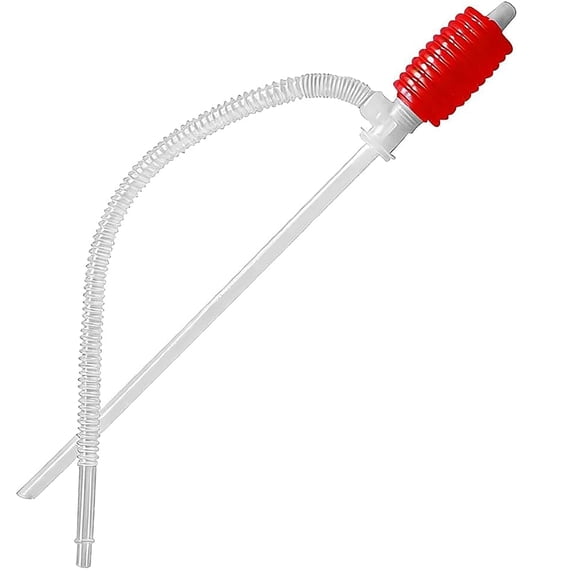 EXLEAF Manual Siphon Pump for Gas and Water, Heavy Duty Hand Transfer Pump for Fuel, Oil, Kerosene and Liquids, Portable Siphoning Tool for Lawn Mowers, Generators, Fish Tanks and Pools