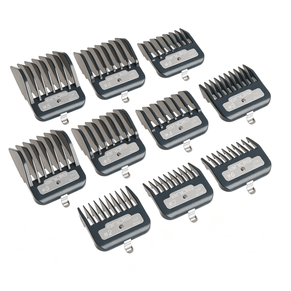 EXLEAF Master Series Premium Clipper Guard Set 7 Count Attachment Combs with Metal Clips,Professional Cutting Guides Fade Guide