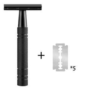 EXLEAF Matte Black Safety Razor for Men, Single Blade with 10 DE Blades
