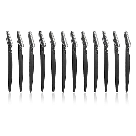 EXLEAF Men'S Touch Up Razors for Mustache,Beard(Black,5.8 Inches,Beard Razor 12 Pack)