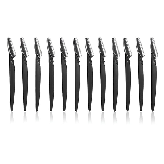 EXLEAF Men'S Touch Up Razors for Mustache, Beard, Face Razors for Men (Black, 5.8 Inches, 12 Pack)