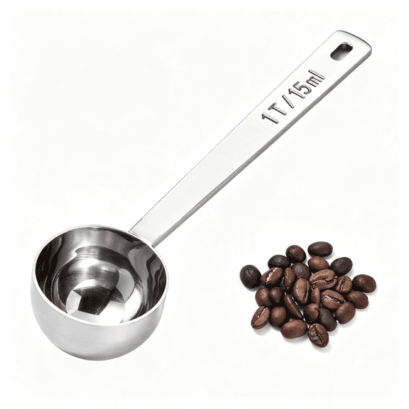 EXLEAF Metal 4.3In Long Handle Coffee Scoop for Ground Coffee(1 Tbsp),Food-Grade 18/8 Stainless Steel Measuring Spoon,Tablespoon Scooper for Coffee Beans,Espresso,Protein Powders,Tea,Sugar