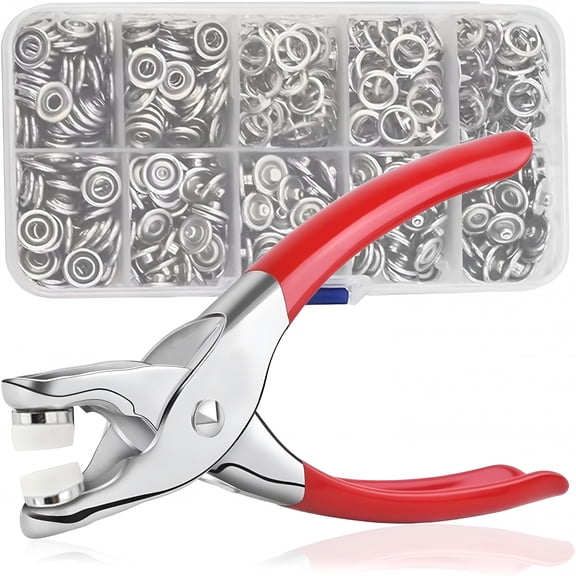EXLEAF Metal Buckle Manual Pressure Pliers,100PCS Metal Buttons Sewing Kit with Installation Tool for Clothing DIY Crafts Fabric Repair and Maintenance