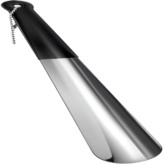EXLEAF Metal Shoe Horn 12 Inch Portable Quality Stainless Steel Shoehorn with Rubber Grip Fashion Shoe Spoon Helper for Travel Home Use