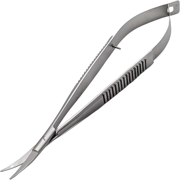 EXLEAF Micro Scissors 5.5" Curved Snip Embroidery Scissor Extra Sharp Tip Eyebrow Trimming Scissor Spring Action Sewing Arts & Craft for Grooming Thread Premium Stainless Steel Scissors