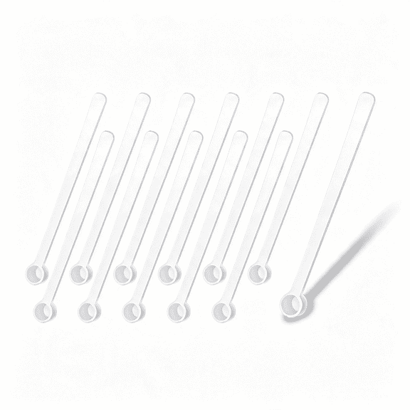 EXLEAF Micro Teaspoon Scoops 12Pcs Tiny Measuring Spoons Mini Platic Scoops Measurement Tools for Cosmetics Medicines Powders Spice Seasoning (12, 0.25 Ml)