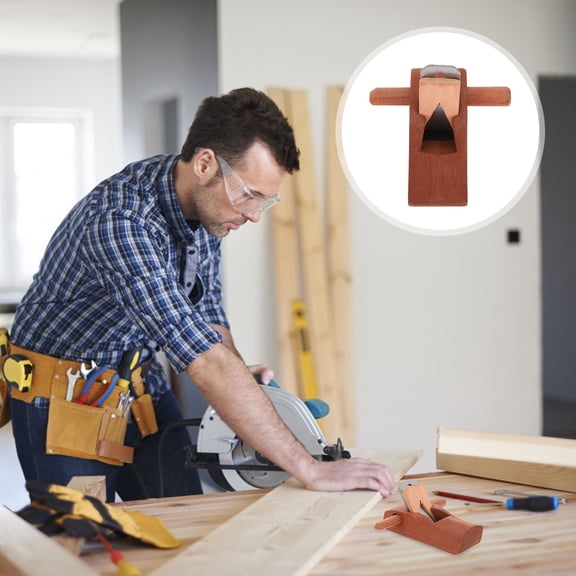 EXLEAF Mini Hand Planer for Diy Use Made of Synthetic Material Brown Color Easy to Carry 3.5 X 1.2 X 0.8 Inches