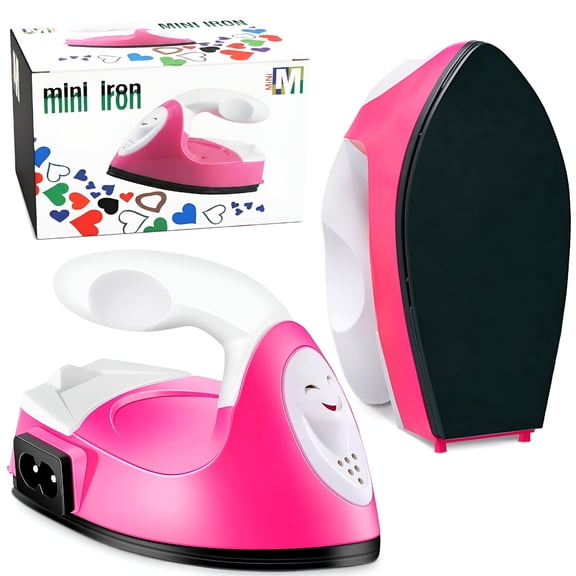 EXLEAF Mini Iron for Crafting 2.5" X 3.9" - Mini Craft Iron for Patches,Sewing,Quilting with Quick Heat-Up Ceramic Plate & 59" Cord - Designed for Ironing Patches, Mini Iron for Crafts