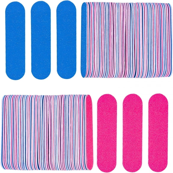EXLEAF Mini Nail Files Bulk, 100 Pcs Disposable Double Sided Emery Boards Travel Size for Men, Women, Kids (2 Inch)