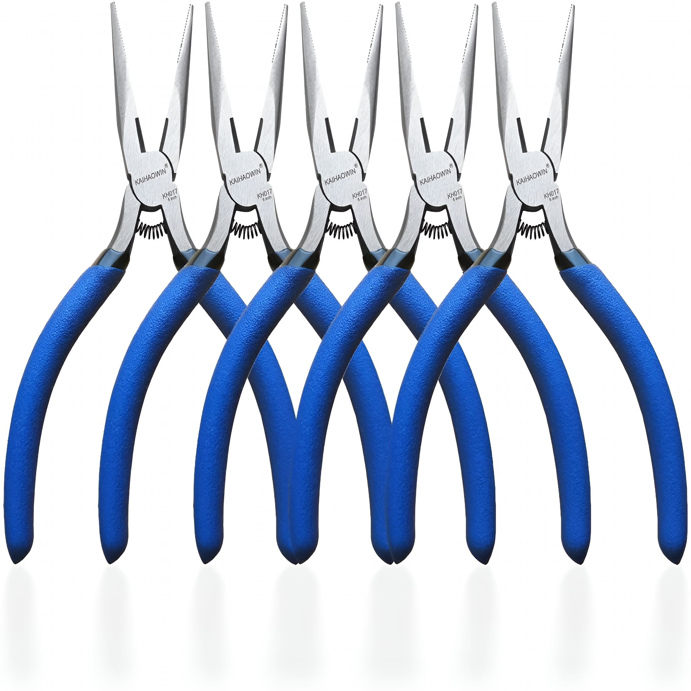 EXLEAF Mini Needle Nose Pliers 5"-5 Pack Small Long Nose Pliers with Wire Cutters, Spring Loaded Thin Needle Nose Pliers, Precision Pliers Set for Crafts/Jewelry Making/Tiny Project