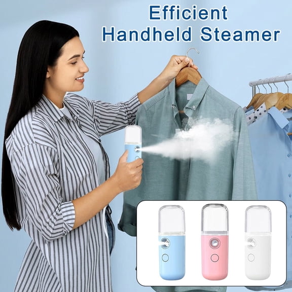 EXLEAF Mini Travel Steamer-Cordless Usb Charging Handheld Garment Steamer,30Ml Water Tank,Rapid Heating,1 Hour Runtime,Portable Wrinkle Remover for Clothes-Pink Portable Steamer for Clothes
