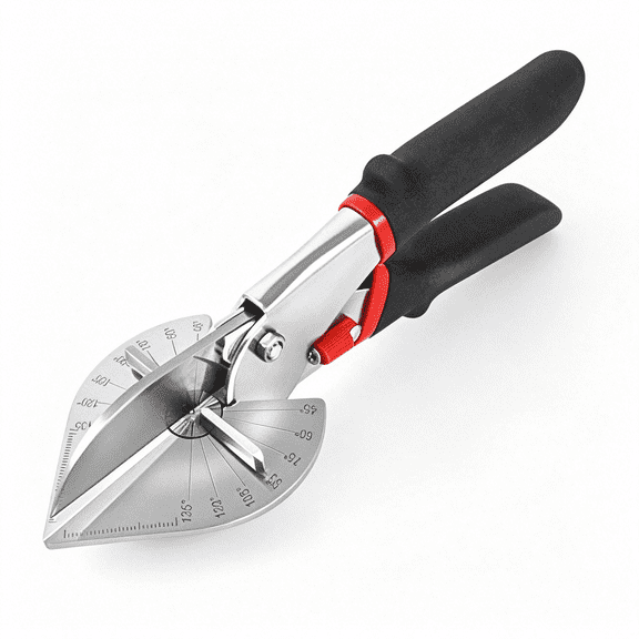 EXLEAF Multi Angle Miter Shear Cutter Hand Tools,45-135 Degree Adjustable Angle Scissors Trim Shears Tools for Vinyl Wood Molding Trim