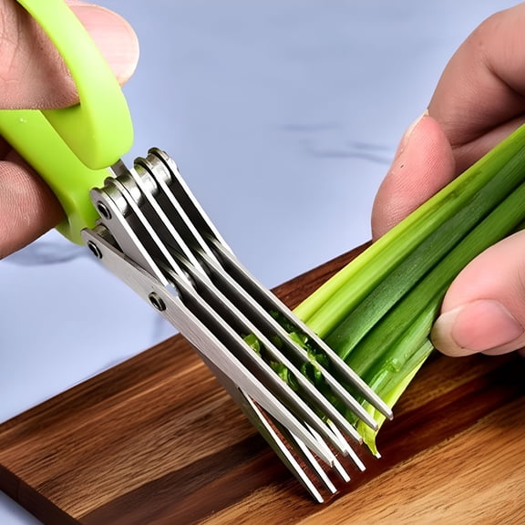 EXLEAF Multi-Function Stainless Steel Kitchen Scissors Herb Cutter Vegetable Shears for Chopping Onion and Cooking