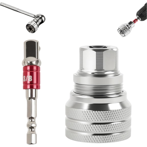 EXLEAF Multi Function Universal Socket Universal Socket Wrench,0.39-0.74 in Adjustable Wrenchs for 3/8" Drive Ratchet Torque Wrench & Power Drill with Power Drill Adapter (B)