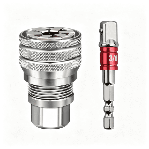 EXLEAF Multi Function Universal Socket Wrench Tool,Adjustable Magic Socket with Extension Bar,Red Socket Adapter for Power Drill Kit Universal Socket