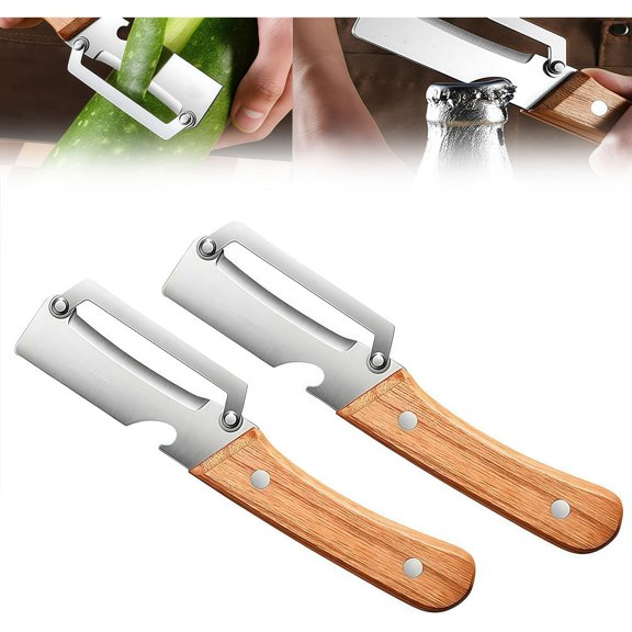 EXLEAF Multi-functional Vegetable Peeler for Kitchen, Sugar Cane Peeler,Ultra Sharp Veggie, Fruit, Carrot, Orange, Potato Julienne Peelers with Handle, Bottle Opener