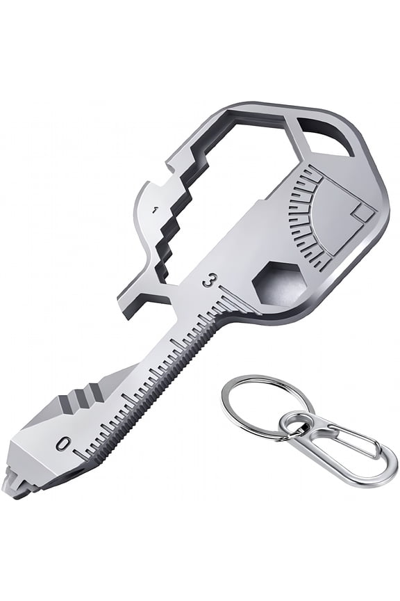 Multitool 24-In-1 Key Shaped Pocket Tool | Edc Keychain Multi Tool for Bottle Opener,Drill Drive,Screwdriver,File,Wrench,Ruler,Stripping