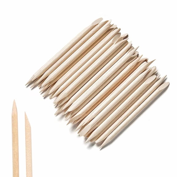 EXLEAF Nail Art Orange Wood Sticks,50Pcs Multi Functional Cuticle Pusher Remover Manicure Pedicure Tool,4.5 Inch