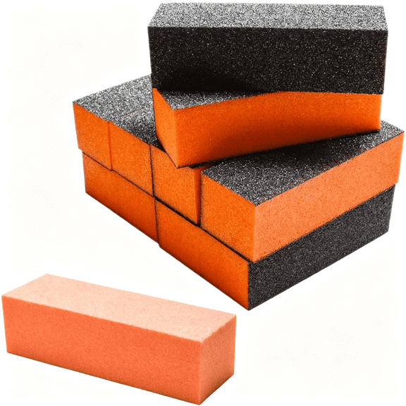 EXLEAF Nail Buffer Sanding Block Polisher Buffing File Nail Art Manicure Pedicure File 80/80 (Orange) Professional Nail Buffer Block