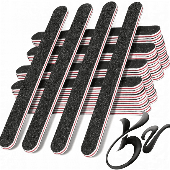 EXLEAF Nail Buffer Set Contains 52 Nail Files, Double Sided 100/180 Grit Nail Files, Nail Buffering Files for Home and Salon Use Emery Boards (52 Pack)