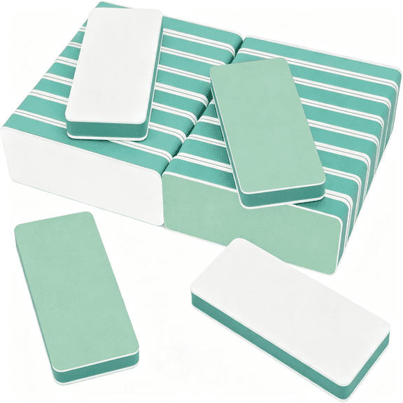 EXLEAF Nail Buffer and Shine Kit, 20Pcs Nail Shine Buffer Blocks for Natural Acrylic Nails Polisher Fingernail Buffer Buffing File 1000/4000 Grit - Green Durable Nail Buffer