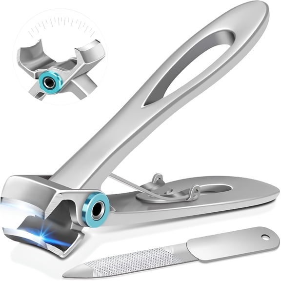 EXLEAF Nail Clippers for Men Thick Nails - Large Toe Nail Clippers for Thick Nails for Senior with Wide Jaw Opening, Sharp Finger Nail Clippers Adult Cutter for Tough Nail