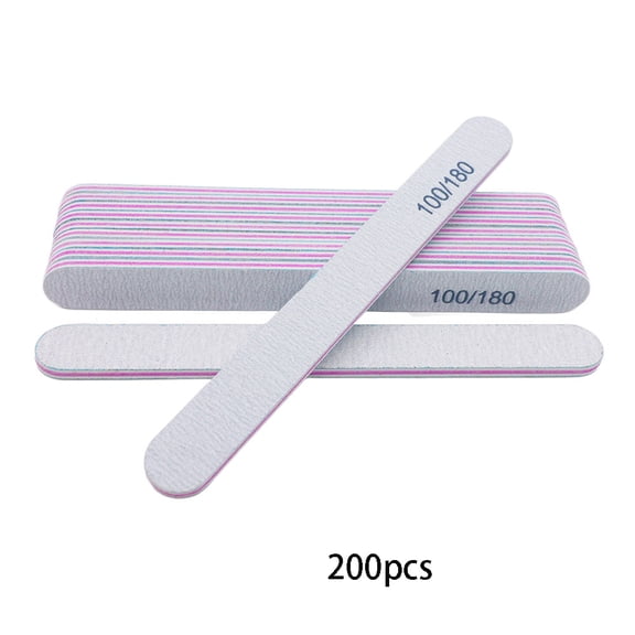 EXLEAF Nail File,Bulk Emery Board Nail Files for Acrylic Nails and Natural Nails,100/180 Grit Double Sided Emory Boards for Gel Nail Professional Reusable Washable Manicure Pedicure Kit Set Gray